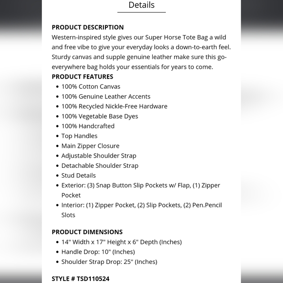 SOLD TSD Brand Super Horse Leather Convertible Tote - Picture 10 of 11